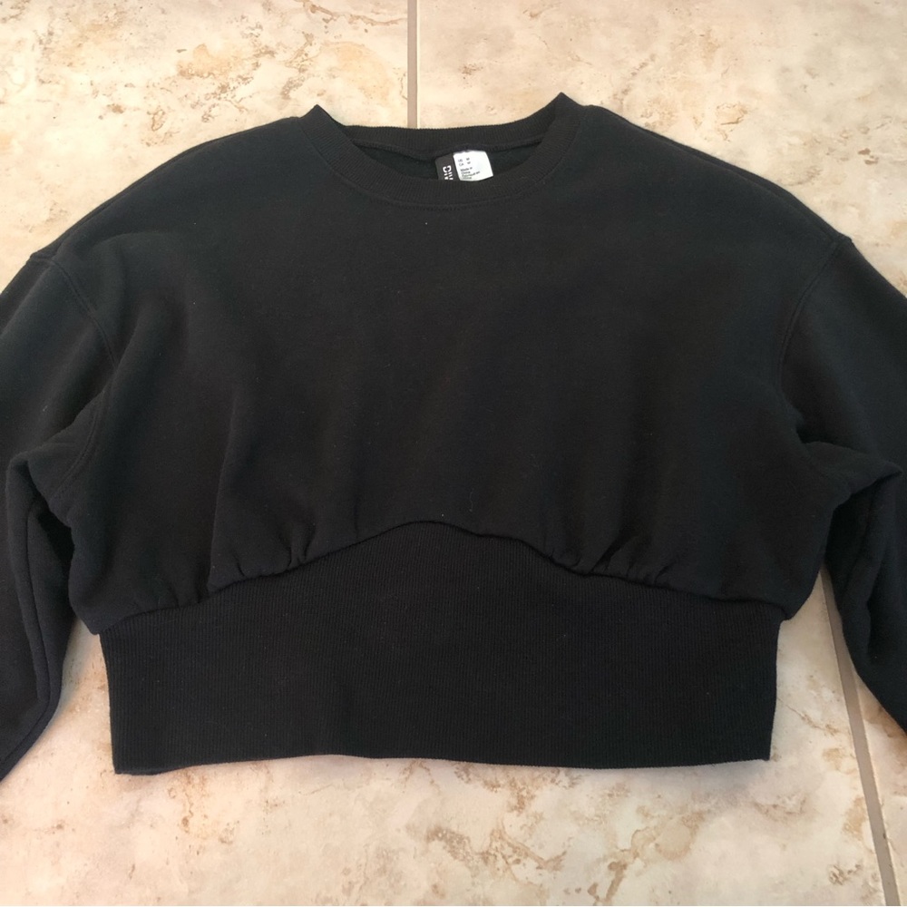 H&M divided cropped corset-like sweatshirt size medium